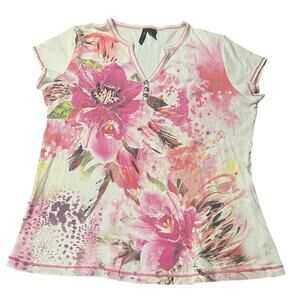 New Directions Orchid Rhinestone Top Size XL